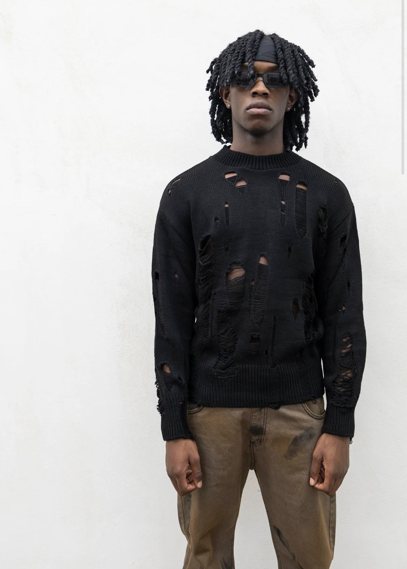 Maglione Destroyed Nero - High Drip Studios