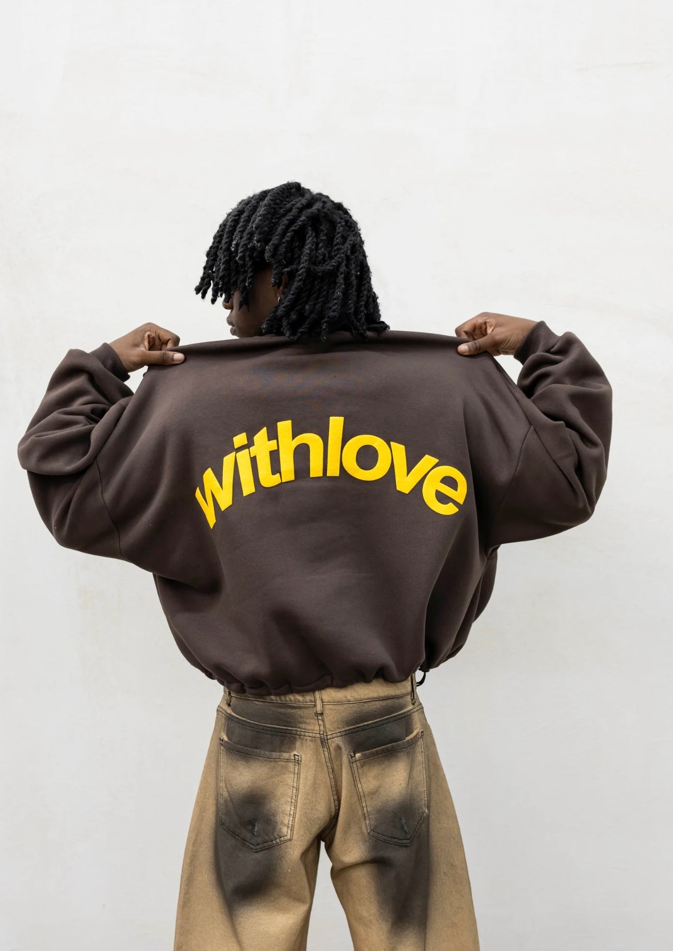 Felpa Oversize With Love Marrone - High Drip Studios