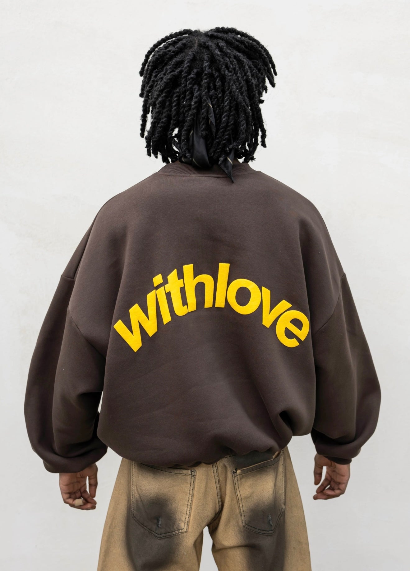 Felpa Oversize With Love Marrone - High Drip Studios