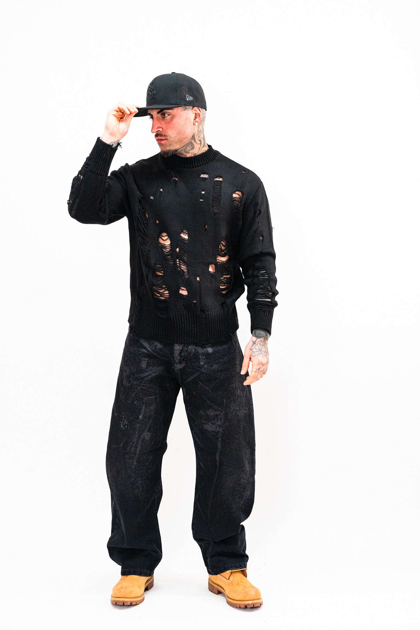 Maglione Destroyed Nero