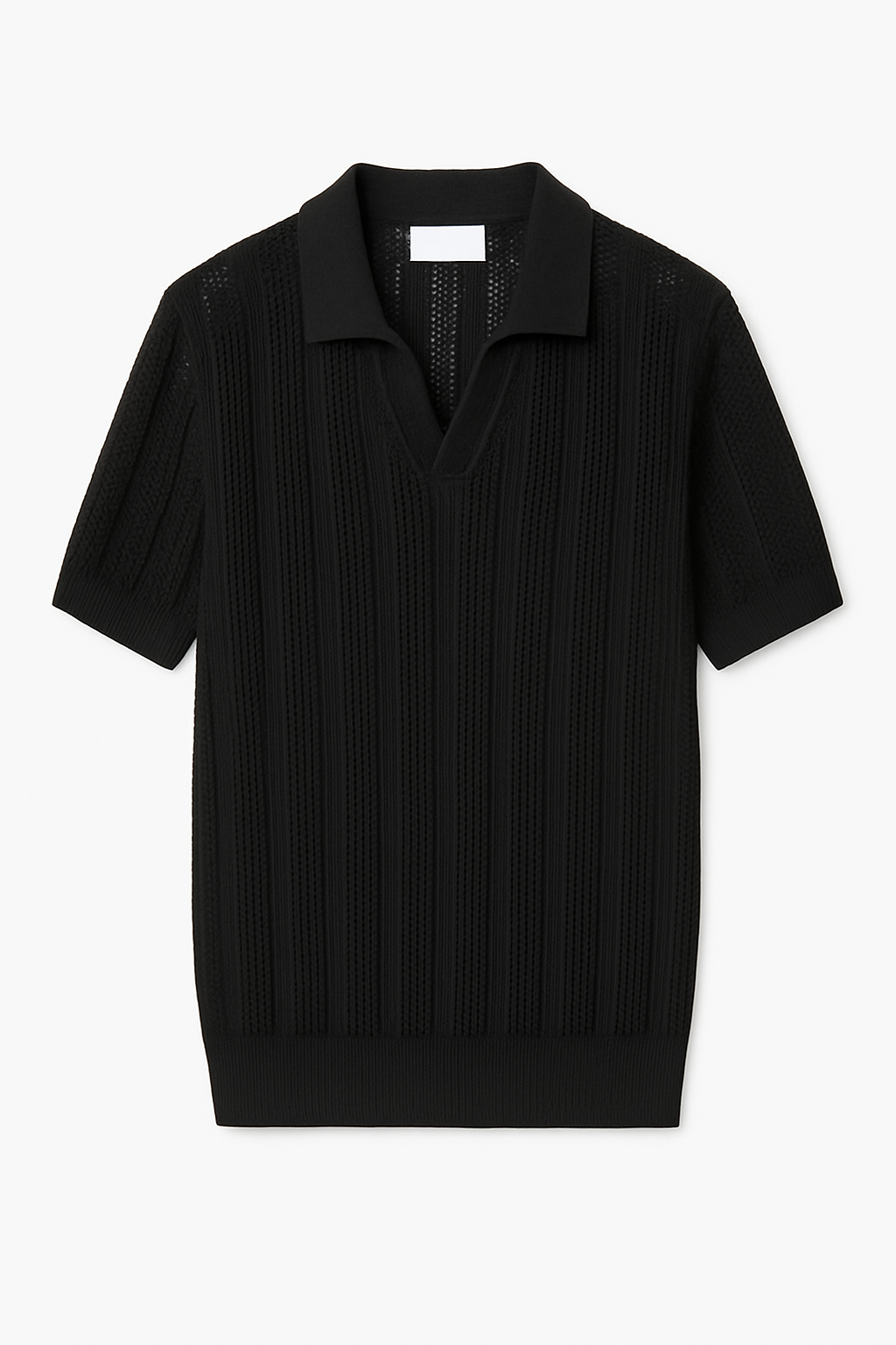 Polo Traforata Nera - High Drip Studios