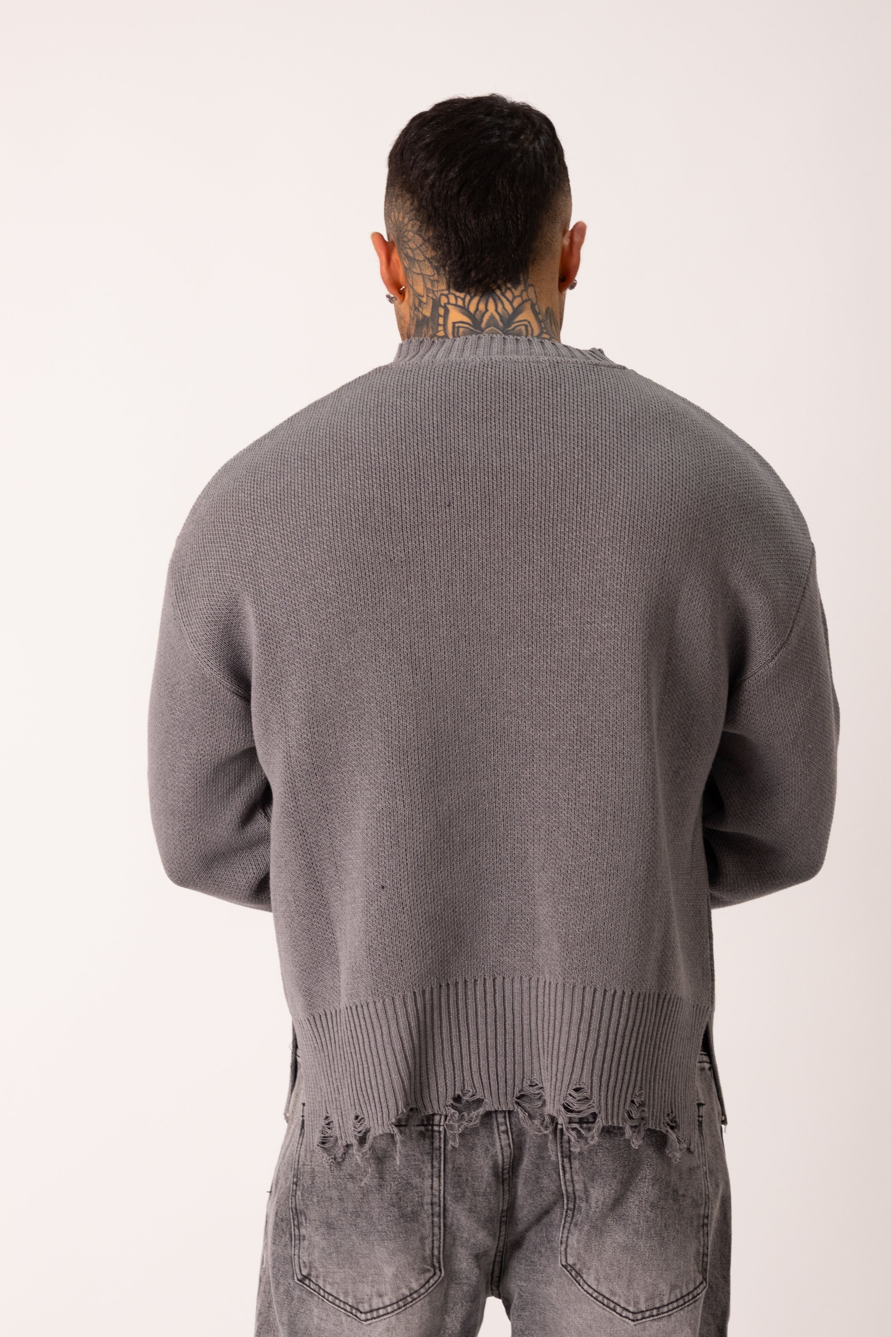 Maglione Broken Grigio - High Drip Studios