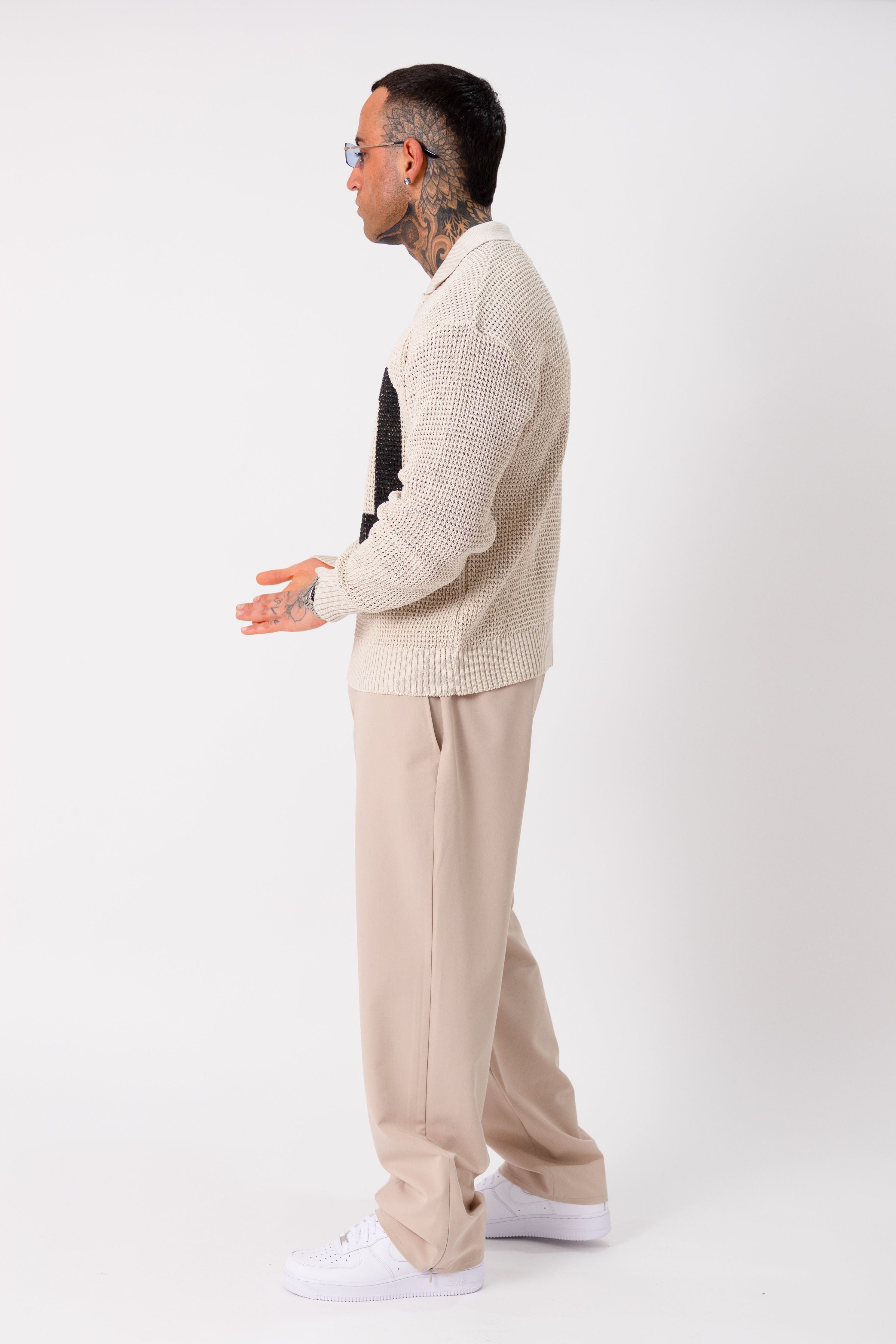 Pantalone Zip Beige - High Drip Studios