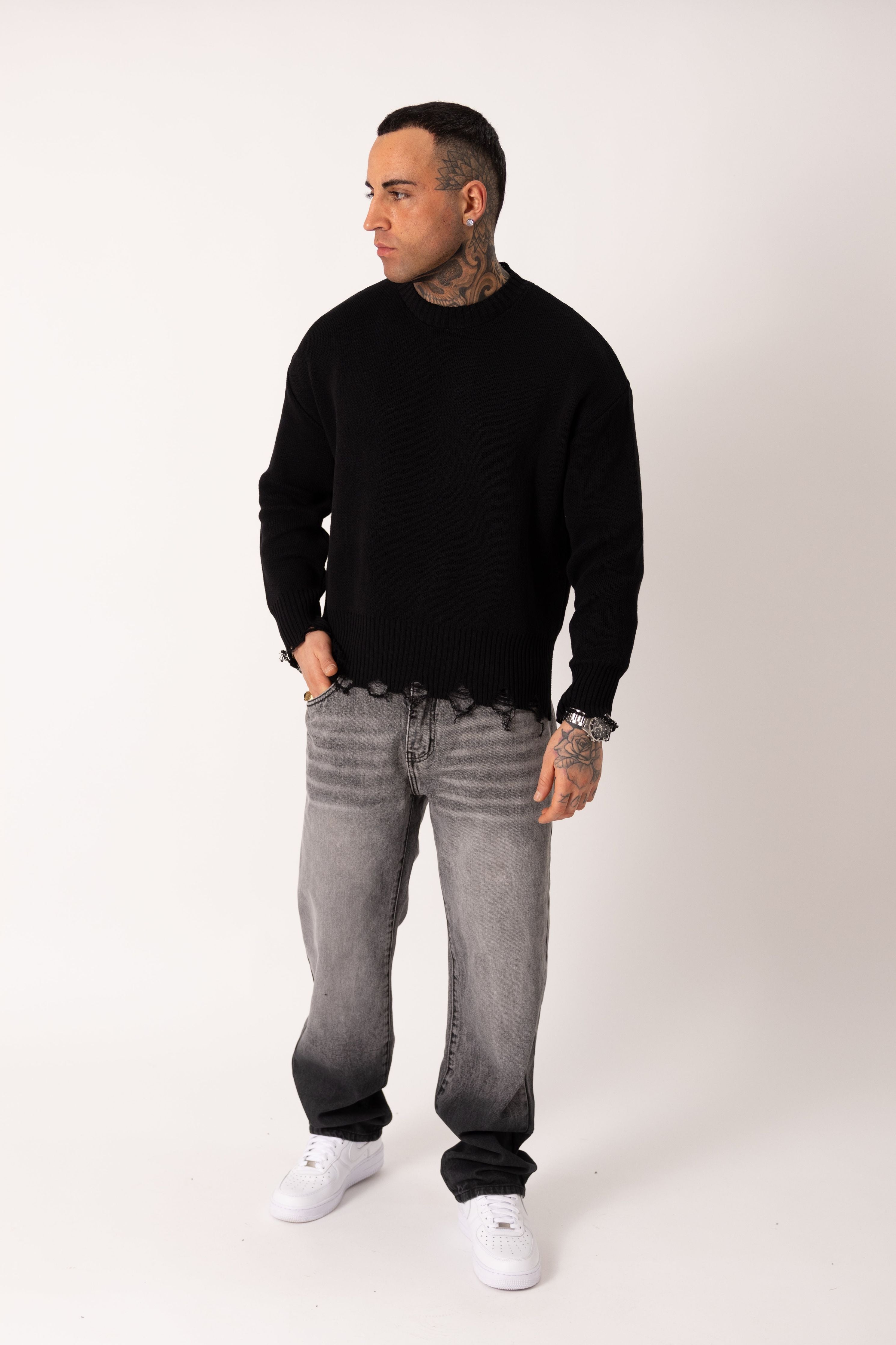 Maglione Broken Nero - High Drip Studios